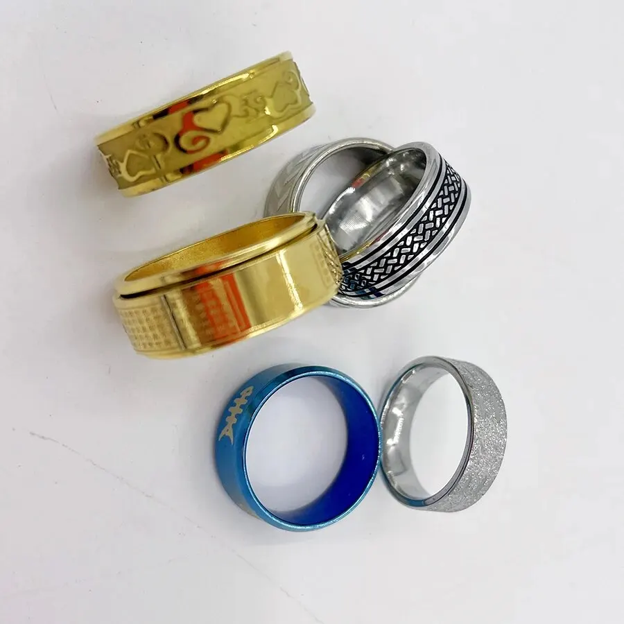 20Pcs/Lot Punk Stainless Steel Rings For Men Fashion Hip Hop Mixed Styles Ring Party Daily Wear Of Finger Accessories Jewelry