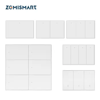 Zemismart 투야 지그비 벽 조명 스위치, 미국 AU 커튼 스위치, 중립 인터럽터, 알렉사 구글 홈 제어, 1, 2, 3, 4, 6 갱