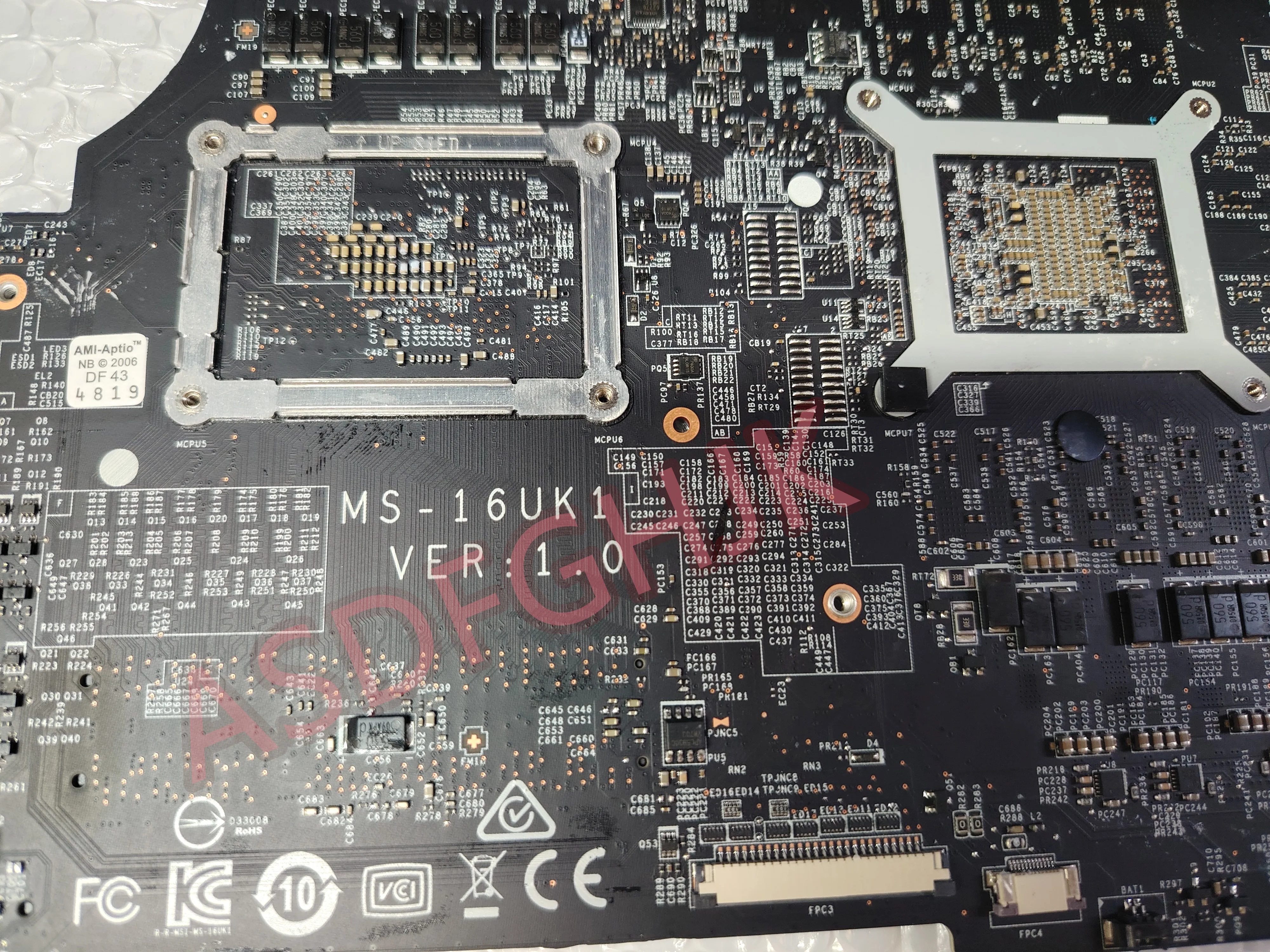 myu① MS-16UK1 Mainboard MSI ALPHA 15 A4DEK Laptop Motherboard MS-16UK