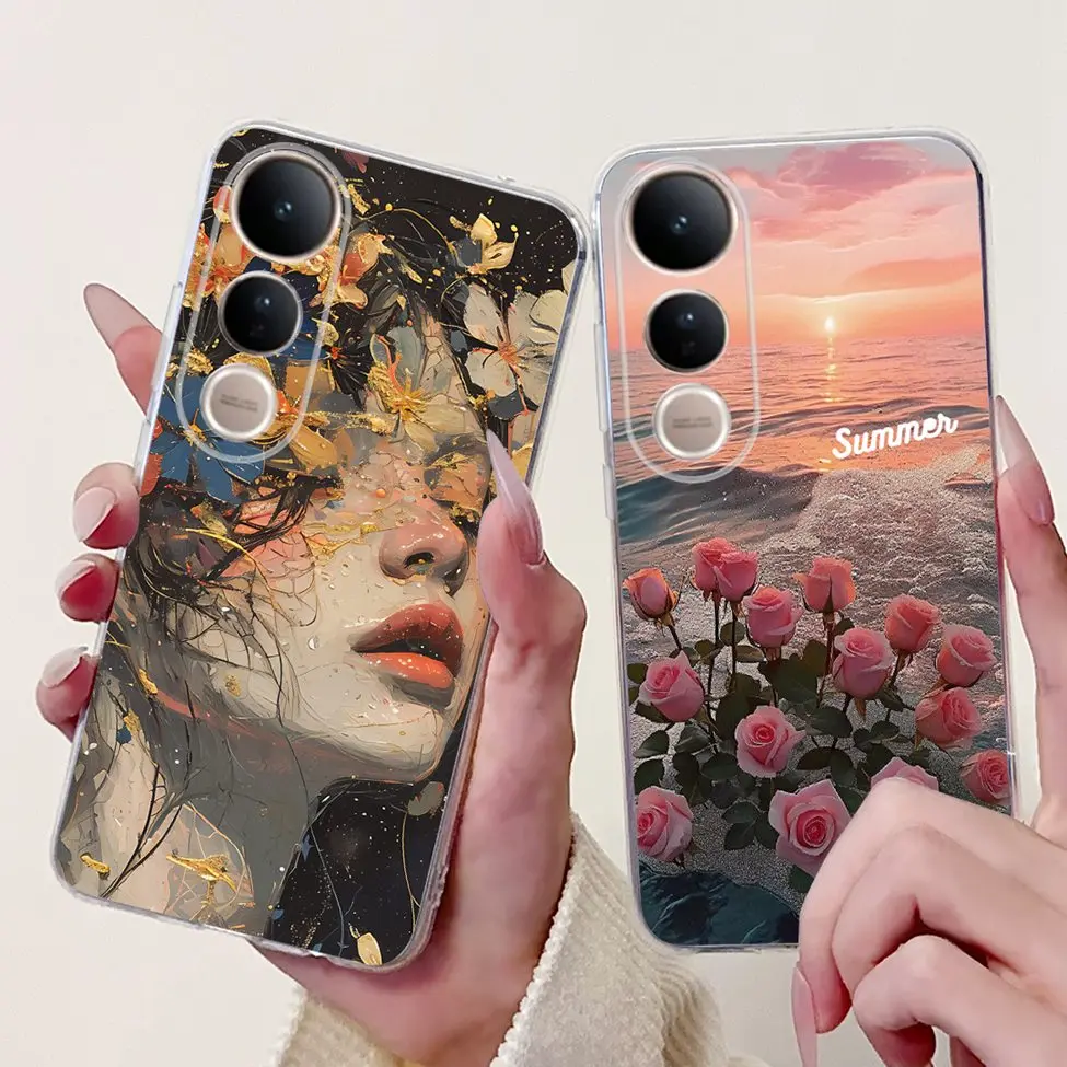 Cute Cat Luxury Fashion Floral Painted Back Cover - Stylish and Fun Phone Case