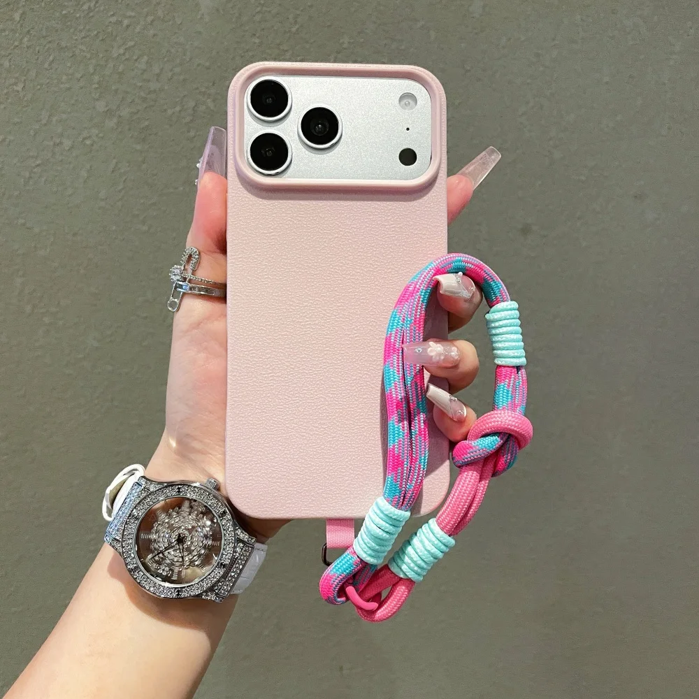 Shockproof Candy Lanyard Phone Case with Korean Strap - Soft TPU Anti-Fall Cover