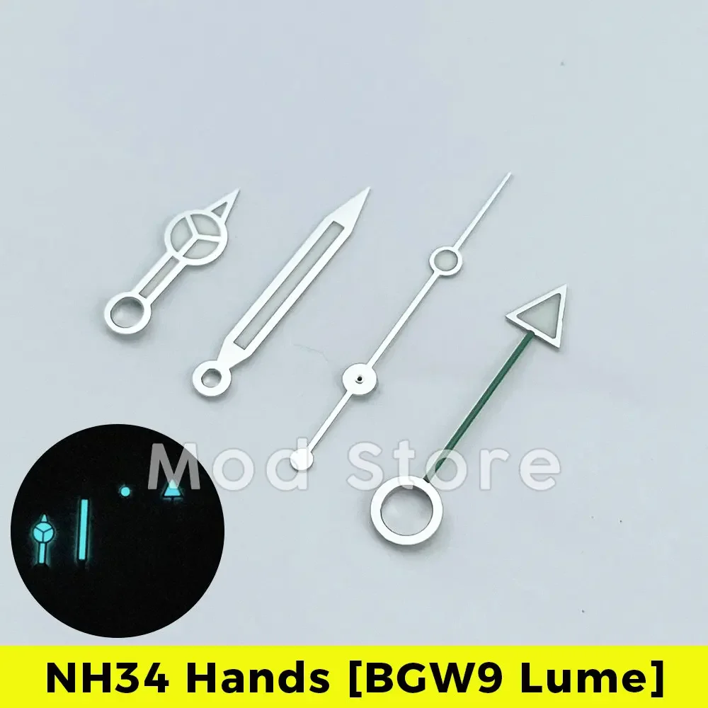 Watch accessories NH34 GMT watch hands set mod NH34A movement SKX SSK Mod BGW9 Lume 4-hand Explorer II 24 hour hand orange blue red green