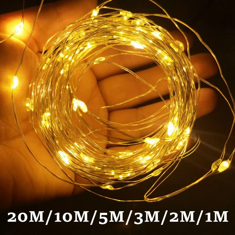

1/2/3M Wedding Party Christmas LED String Light USB Copper Wire Fairy Lights Battery Power Outdoor Garland Holiday Light String