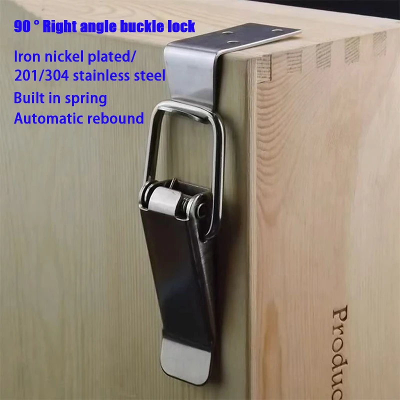 Eisen/201/304 Edelstahl rechtwinklig gebogener Haken Box Schnalle Schnalle Schnalle 90 ° Boxschnalle aus Holz mit gebogenem Haken – Detail 2