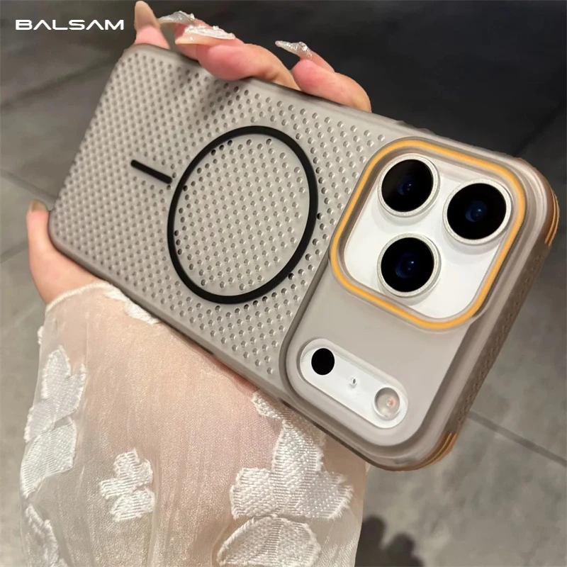 Ultra-Thin Breathable Cooling Mesh Magnetic Case with Matte Clear Hard PC Cover