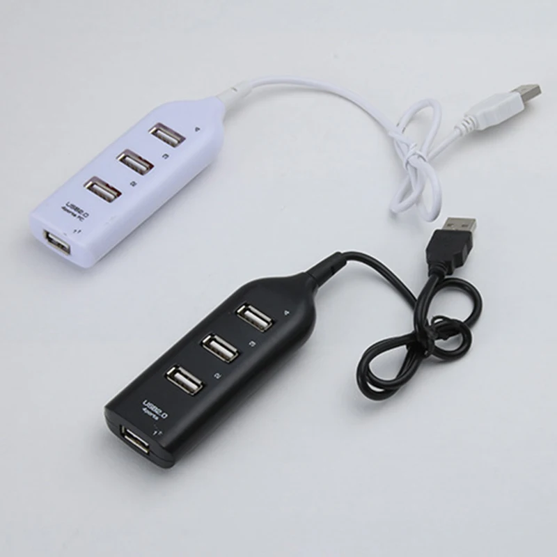 High Speed Universal USB Hub 4 Port USB 2.0 Hub with Cable Mini Hub Socket Pattern Splitter Cable Adapter for Laptop PC J17 2