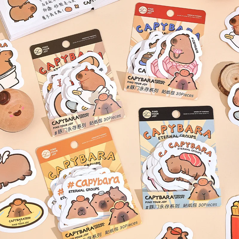 24-pack-lot-cartoon-capybara-stickers-cute-scrapbooking-diy-diary-decorative-sealing-sticker-album-stick-label-kids-gift