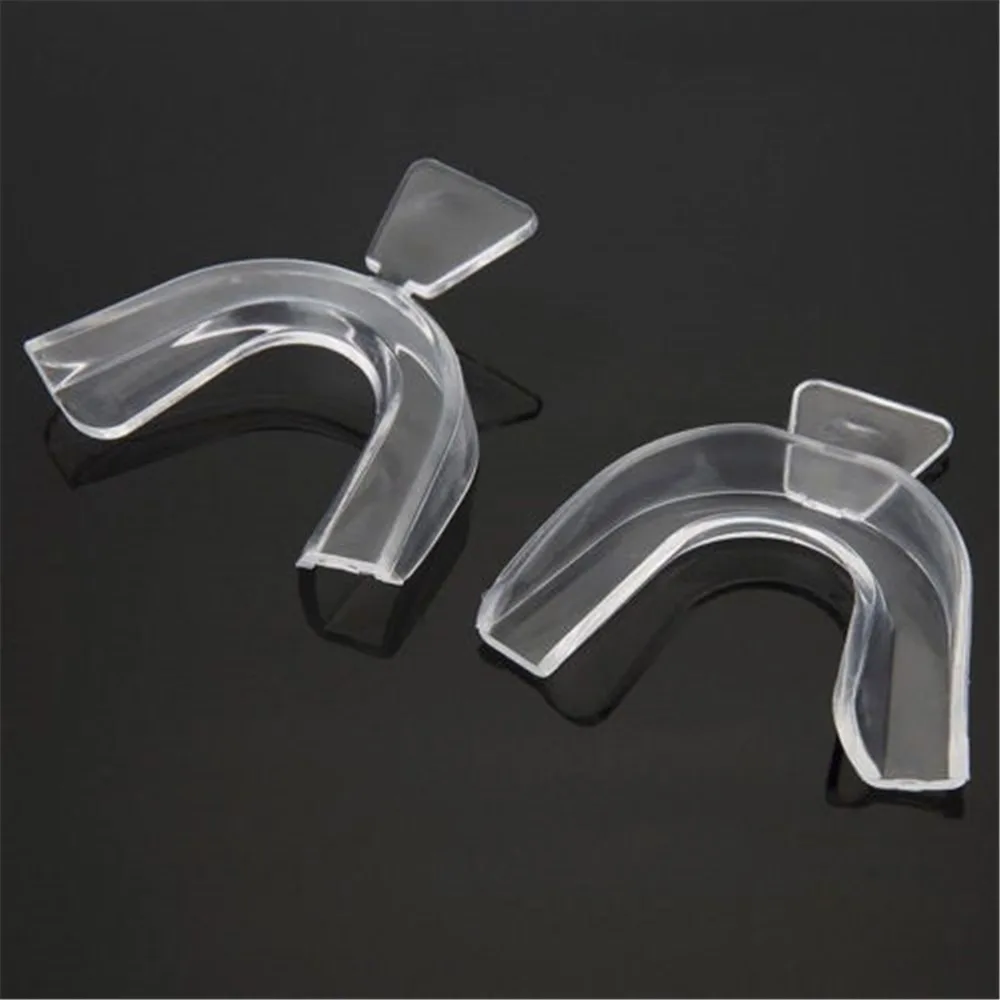 2Pcs Silicone Night Mouth Guard Tooth Care Removable Gingiva Guard Teeth Whitening Dental Mouthguard Thermoforming Mouth Trays