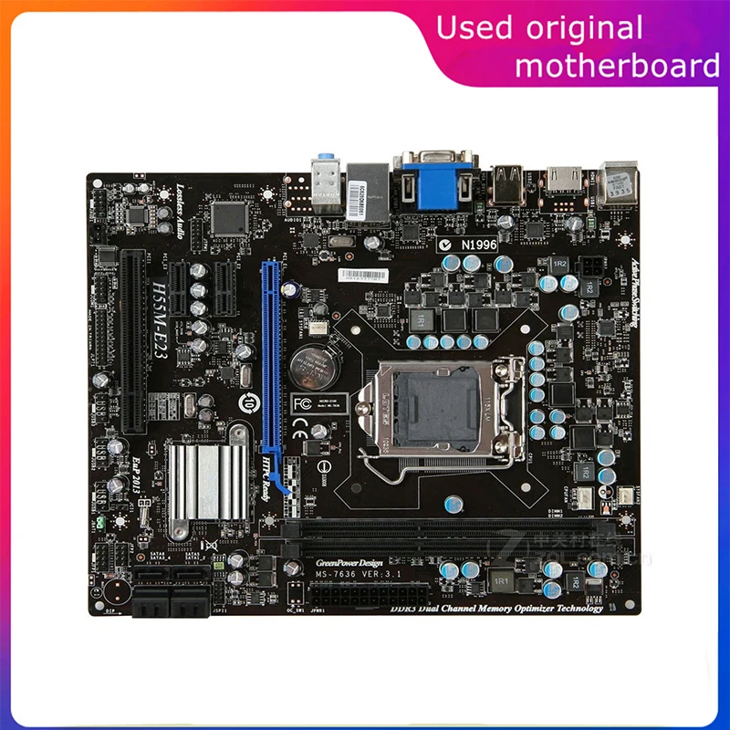 Usato Lga 1156 Per Computer Intel H55 H55M-E23 M-Atx Scheda Madre Usb2.0 Sata2 Scheda Madre Desktop Ddr3 8G