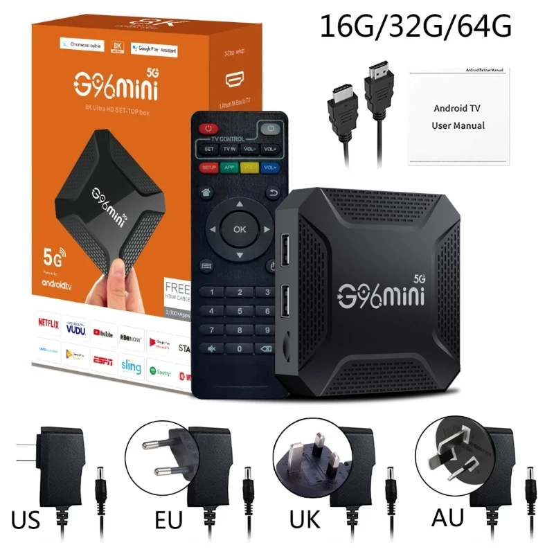 

G96mini 5G TV Box RK3528 Chip UltraHD 8K Support Android13.0 DualFrequency 2.4+5Ghz WiFi TV Set-top Box