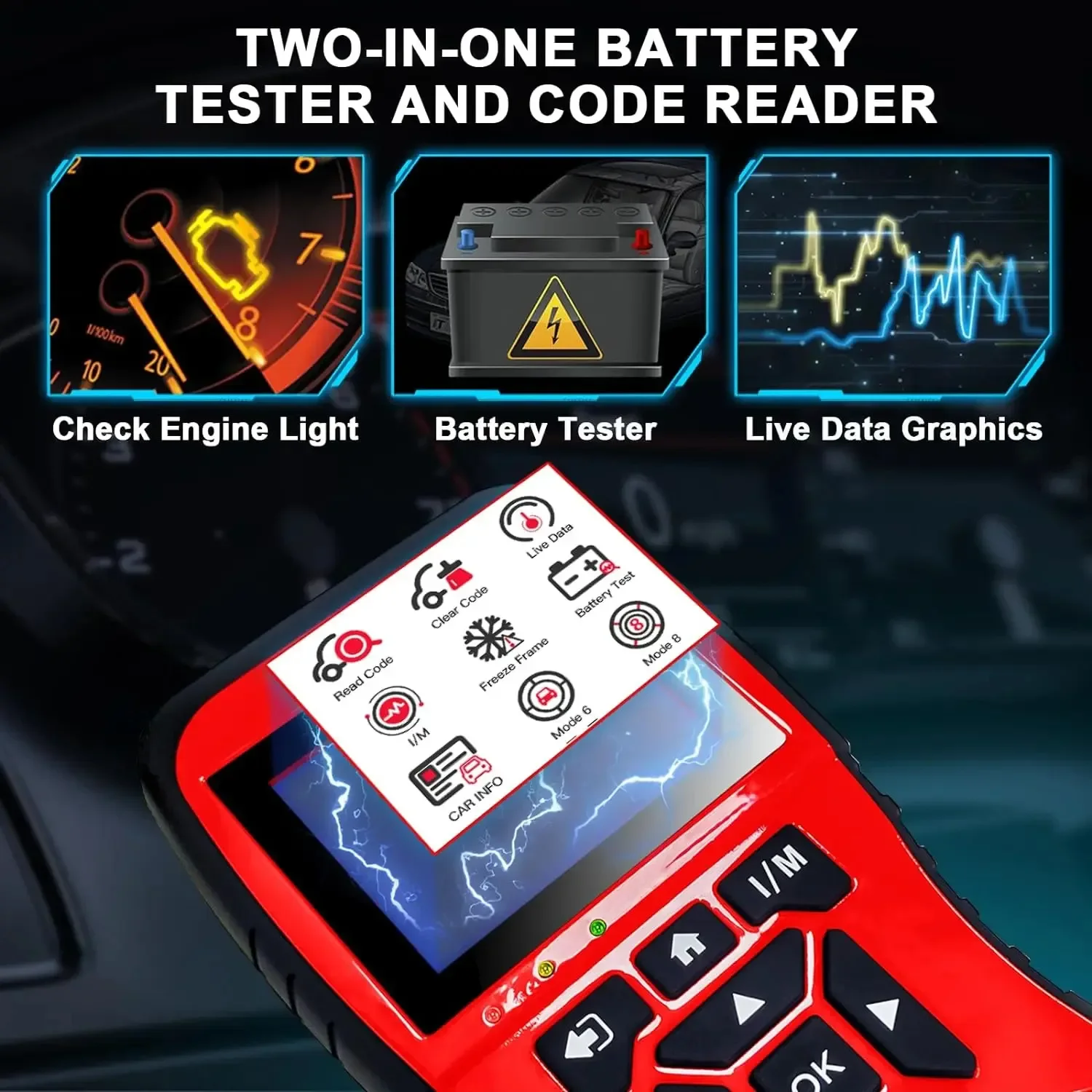 Topdiag JD906 OBD2 Scanner diagnostico Controllo lettore di codici luminosi del motore Dati dal vivo I/M Leggianza Tester batteria Strumento diagnostico per auto - Image 2