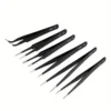 6pcs ESD Anti-Static Stainless Steel Tweezers - Precision Maintenance & Industrial Repair Tools for Working & Model Making. 5
