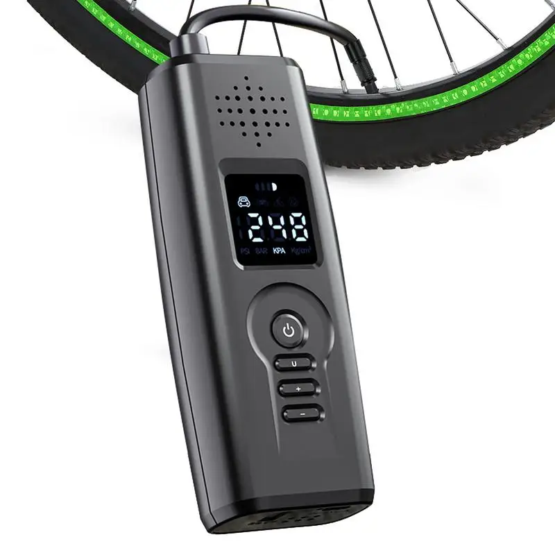 

Electric Tire Inflator Smart Bicycle Inflator DC12V Rechargeable Air Pump Universal Motorcycle Air Pump Up To 140PSI With LED