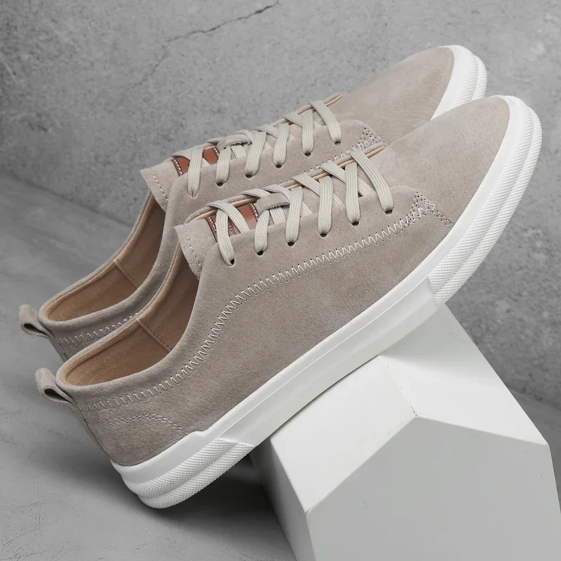 New Mens Casual Leather Antiskid Sneakers Waterproof Vulcanized Shoes Men Comforthable Sneakers Casual Shoes Plus Size 38-44 6