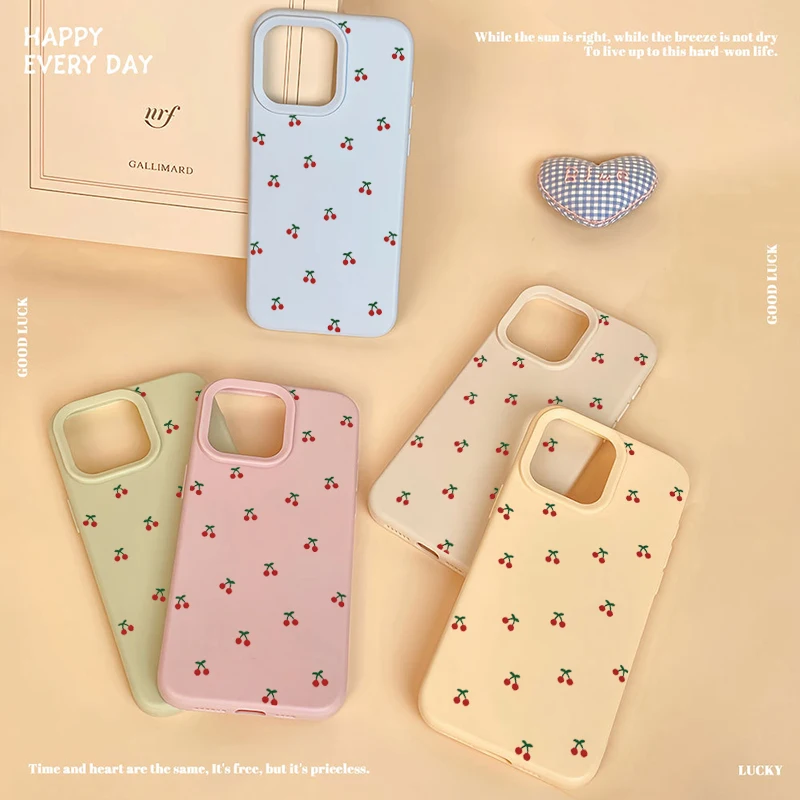รูปสินค้า เคสซิลิโคนนิ่ม iPhone 15/16 Plus ลายการ์ตูนเชอร์รี่น่ารัก