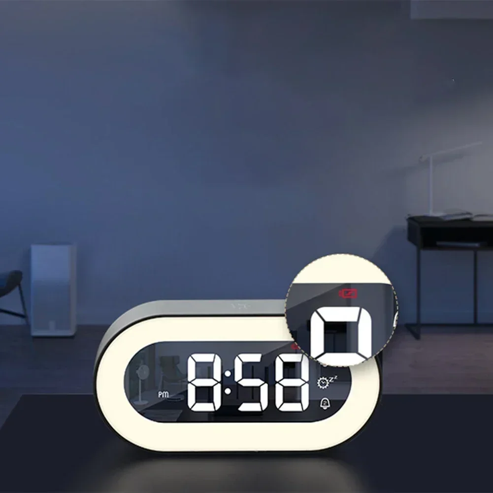 홈 인테리어 알람 시계 온도 조절기 ABS 블랙 디자인 데스크탑 시계 그린 뮤..