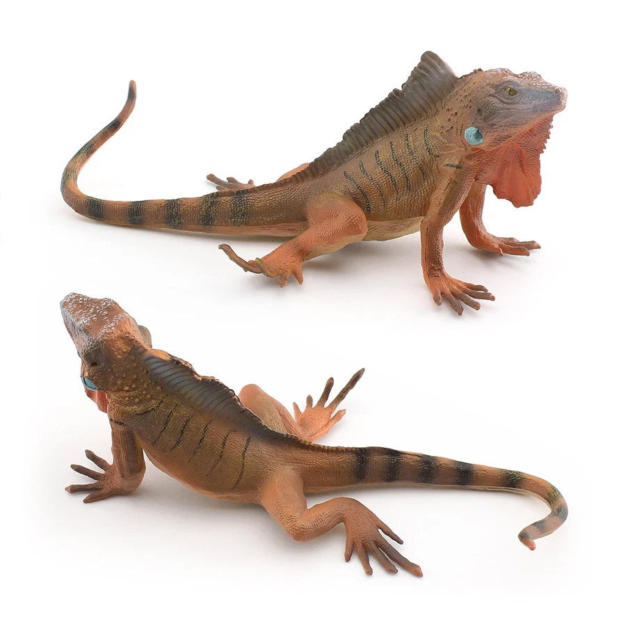 Statuette realistiche di rettili in plastica: camaleonte, drago di Komodo, drago barbuto, varano dal collare, iguana. Giocattoli educativi._voghion.com