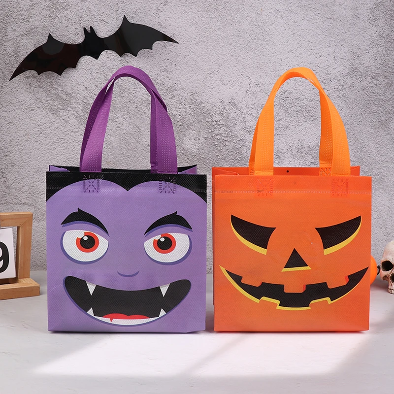 Halloween Non-Woven Fabric Treat Bags Pumpkin Ghost Bat Mummy Monster Cat Pattern Totes Bag Halloween Party Favors