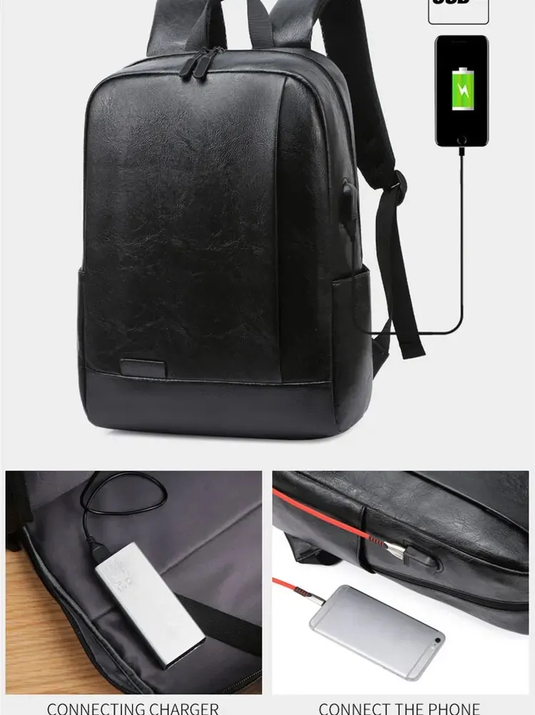 S4ef7f194789746e29093b20cb727cef3h 1 Pack 15.6 inches Men's Business Simple Computer Backpack USB Charging Lightweight Schoolbag Travel Commuting Mallzona