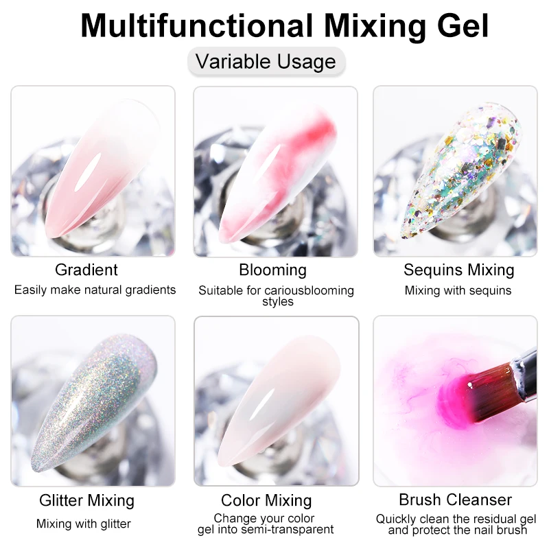 NICOLE DIARY 30ml Color Mixing Gel Nail Polish Soak Off UV LED Nail Glitter Sequins Fusion Gel Varnish Manicure Decoration Tool 4