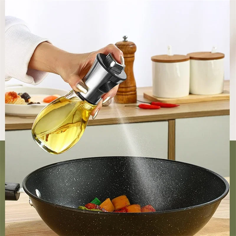 Oil Sprayer bottle 200ml Cooking Stainless steel Funnelincluded Olive Oil Dispenser for Air Fryer Salad Frying BBQ