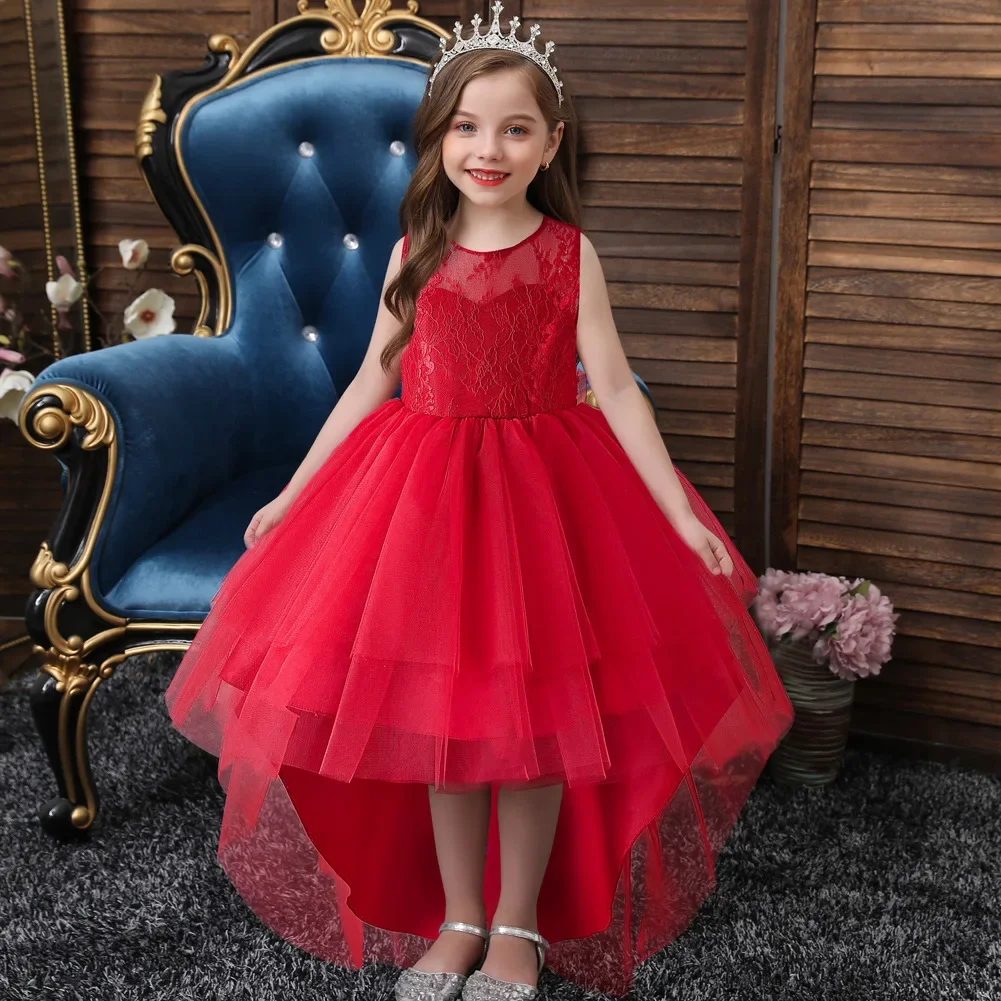 

Baby Girls Communion Elegant For Wedding Party Dresses Junior Women 4 9 10 12 Years Old Children's White Classy Long Lace Dress