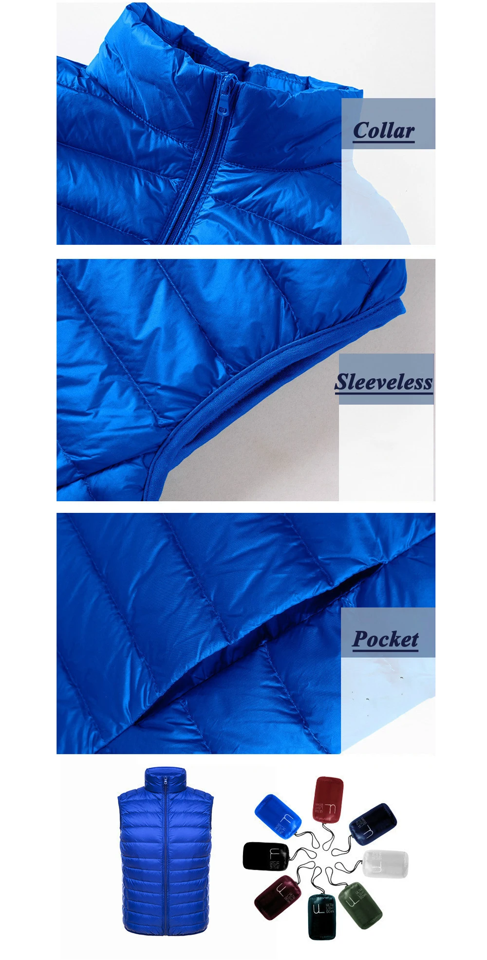 Winter Mens Ultra Light Duck Down Vest - Complete Look