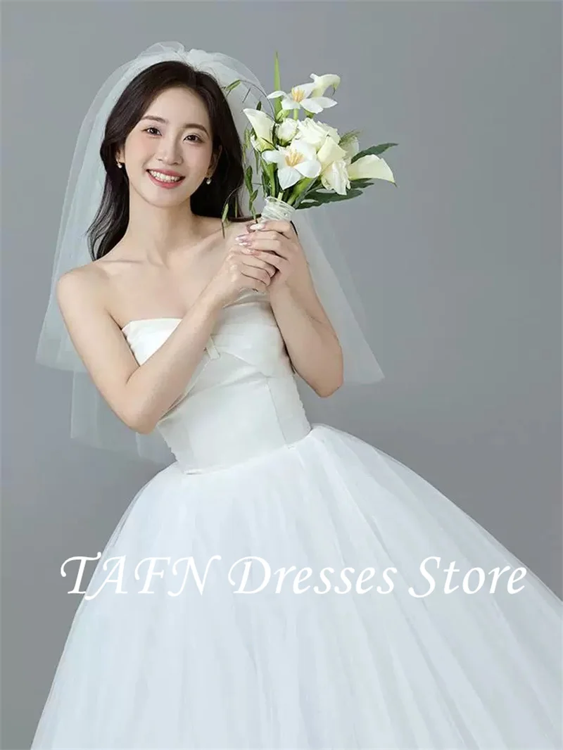 TAFN Princess Soft Tulle A Line Wedding Dresses Korea Photo shoot Sweetheart Floor length Bride Gowns Corset Back Customized 2