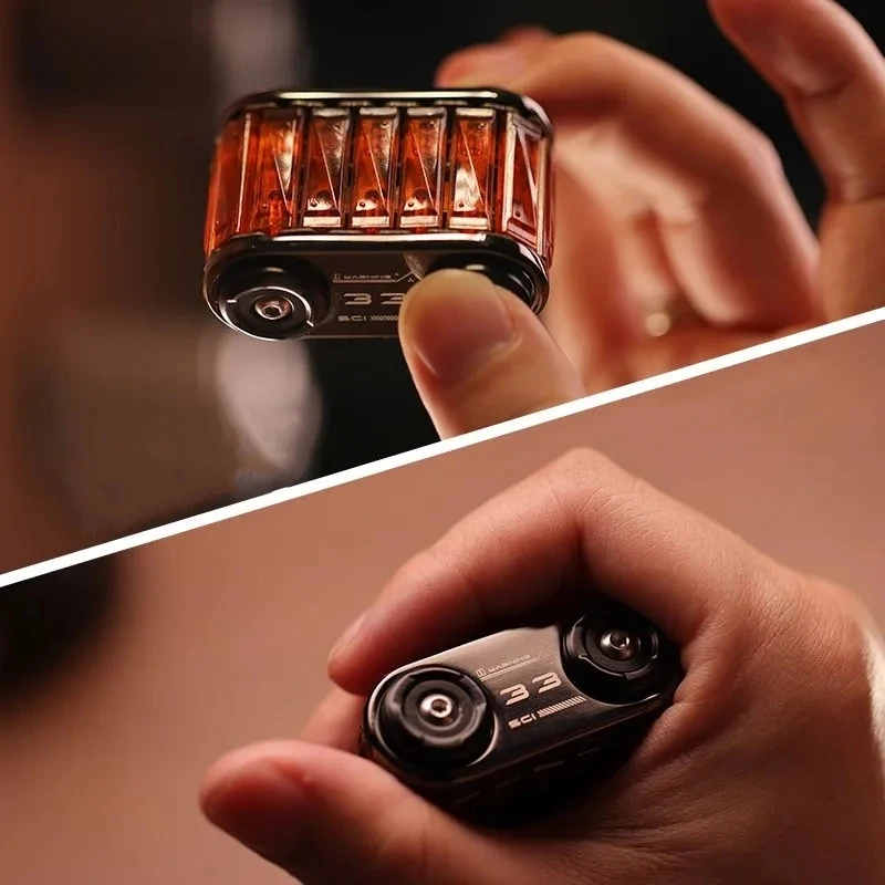 Tank Roller EDC Fidget Spinner Transparent PC Metal Ratchet Decompression Push Slider Toy Anxiety Stress Relief Fingertip Gyro