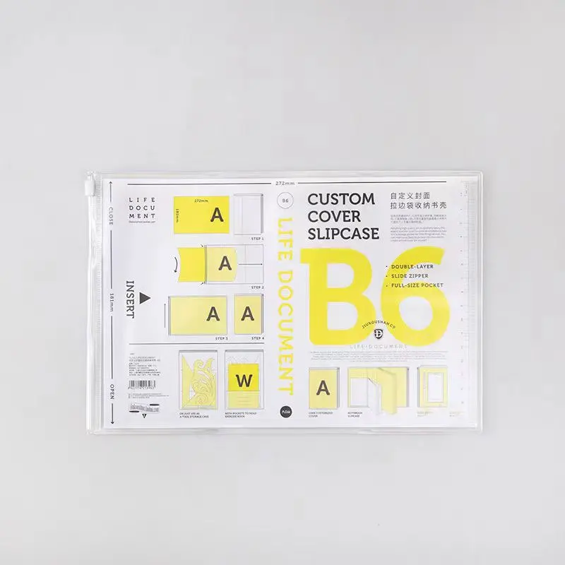 A5/A6/B6 PVC Cover Transparent Protective Sleeve 1Piece for Notebook Journals Planner Book Diary