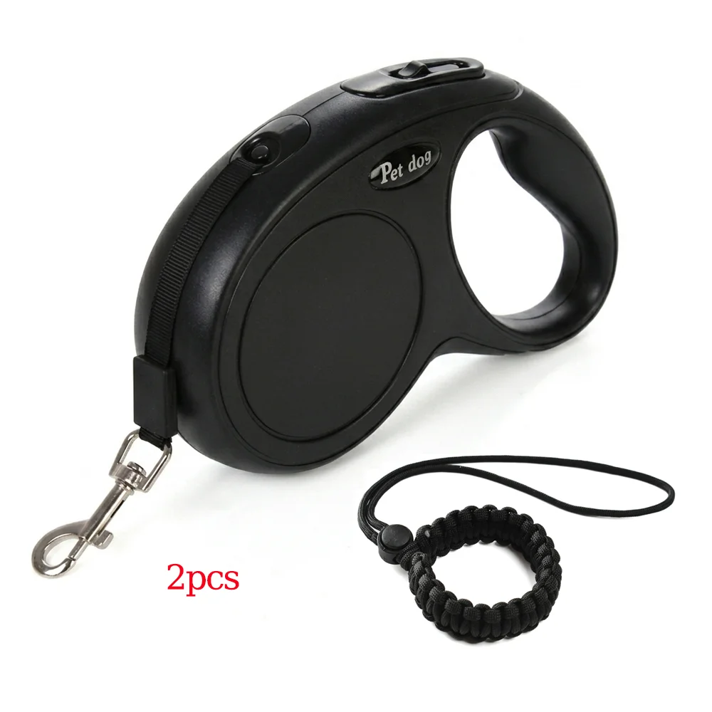 Hands-Free Retractable Pet Leash with Wrist Strap - Nylon Extendable Strap
