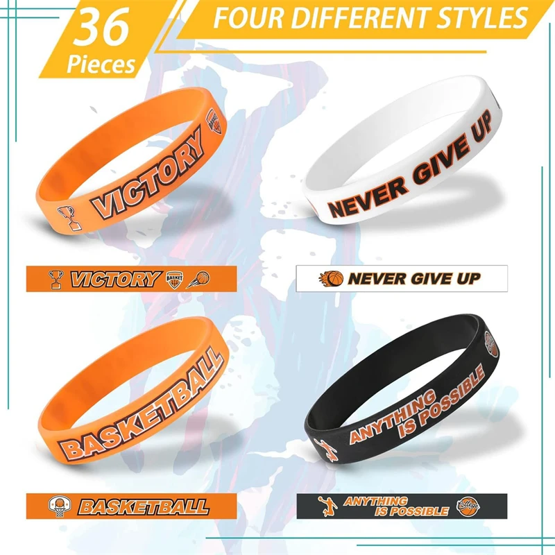 60 Pieces Motivational Silicone Wristbands - Inspirational Quote Bracelets For Kids Teens - 20 Styles Bright Colors