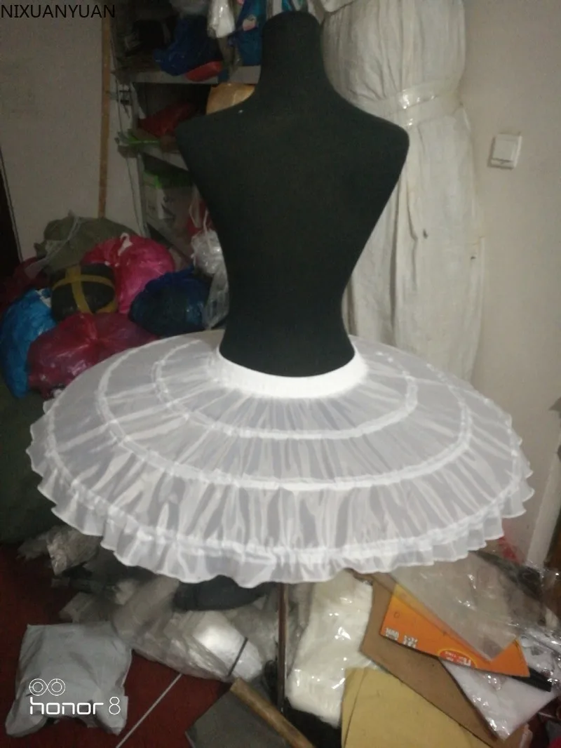 Ball Gown Ballet Underskirt Short Dress Cosplay Petticoat Three Bones Puffy Lolita Petticoat Rockabilly Crinoline petticoat skirt petticoat underskirt lolita petticoat