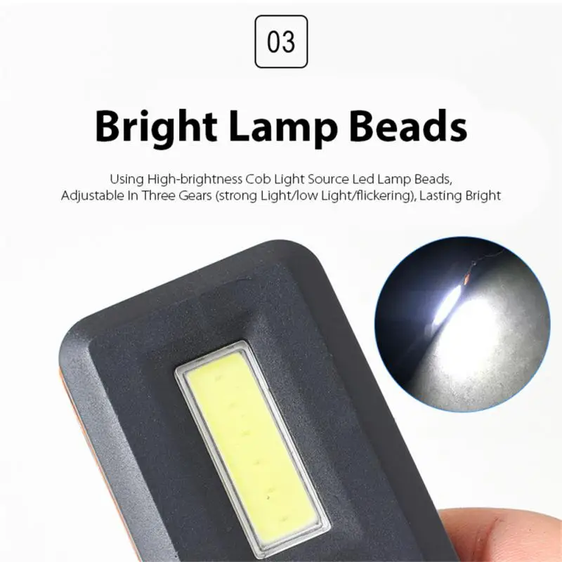 

1PCS Portable Mini COB LED Keychain Flashlight Key Chain Keyring Torch Light Lamp With Carabiner For Camping Hiking Fishing Lamp