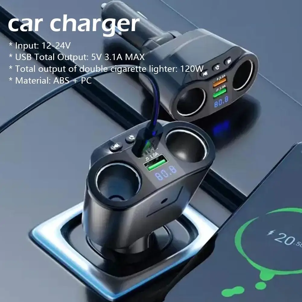 3.1A Dual USB 2 Port LCD Display 12-24V Cigarette Lighter Socket Fast Charger Adapter For Car SUV Minivan_voghion.com