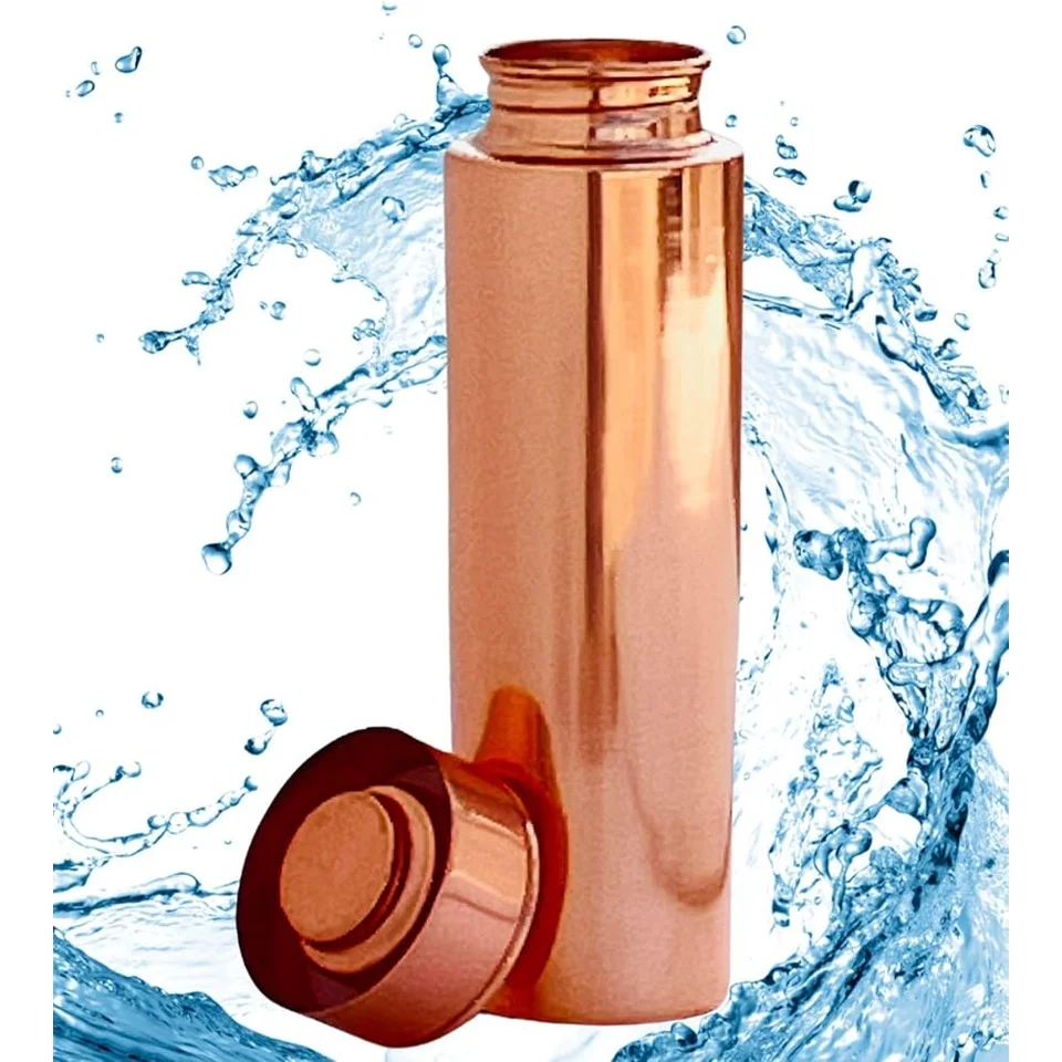 Handcrafted Copper Water Bottle 32oz Ayurvedic Hydration