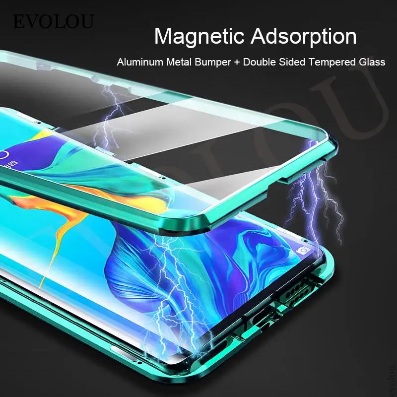 Magnetic Case For Oneplus Nord CE 5G Nord 2 360 Full Metal Bumper Tempered Glass Camera Protector Cover for Oneplus 10 Pro Shell