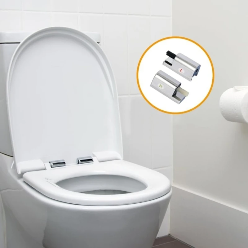 Soft Close Mechanism Toilet Seat Hinges Metal Replacement Hinges for Fixed Toilet Seat Parts to Install Part