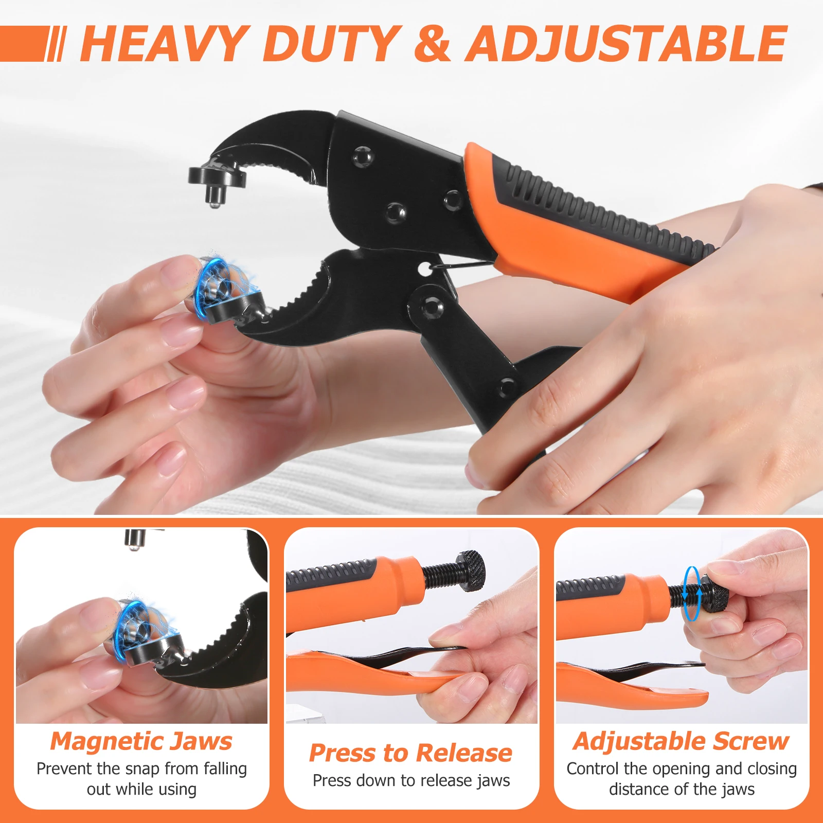 Heavy Duty Snap Fastener Tool Kit with 80 Sets