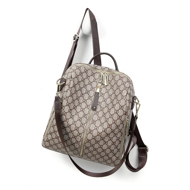 Fashion floral print women backpack pu leather classic design shoulder backpack for teen girls and college student