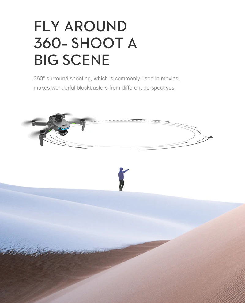 JINHENG AE3 Pro Max GPS Drone, "FLY AROUND 360-SHOOT A BIG SCENE" surround shooting is
