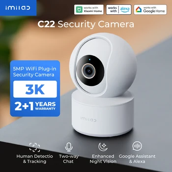 IMILAB Baby Monitor Telecamera di sicurezza interna con rilevamento AI Visione notturna Audio bidirezionale 360 °   PTZ Compatibile con l'app Xiaomi Home
