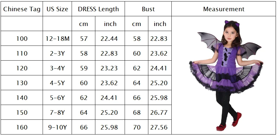 Mädchen Fliegende Fledermaus Cosplay Kostüm Halloween Street Party Bekleidung Kleid + Flügel + Stirnband Niedliches All Saint's Day Outfit Fledermaus Kleidungsset – Detail 1