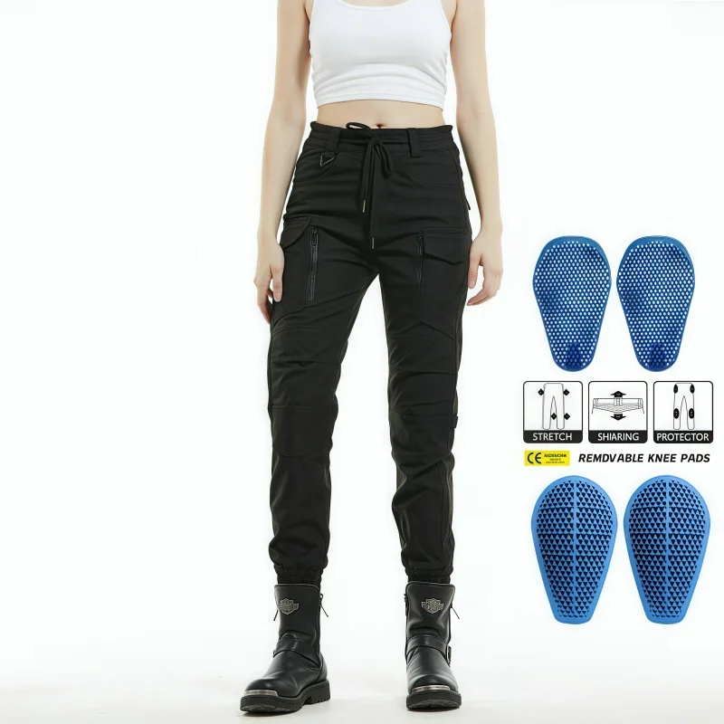 여름 오토바이 라이딩 청바지 여성 모토크로스 나이트 보호 바지 메쉬 통기성 캐주얼 바지 소녀용 작은 슬림핏