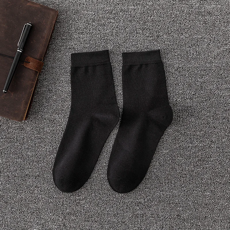 5Pairs/Lot Men's Bamboo Fiber New Casual Business Anti-Bacterial Deodorant Breatheable Crew Men Compression Socks