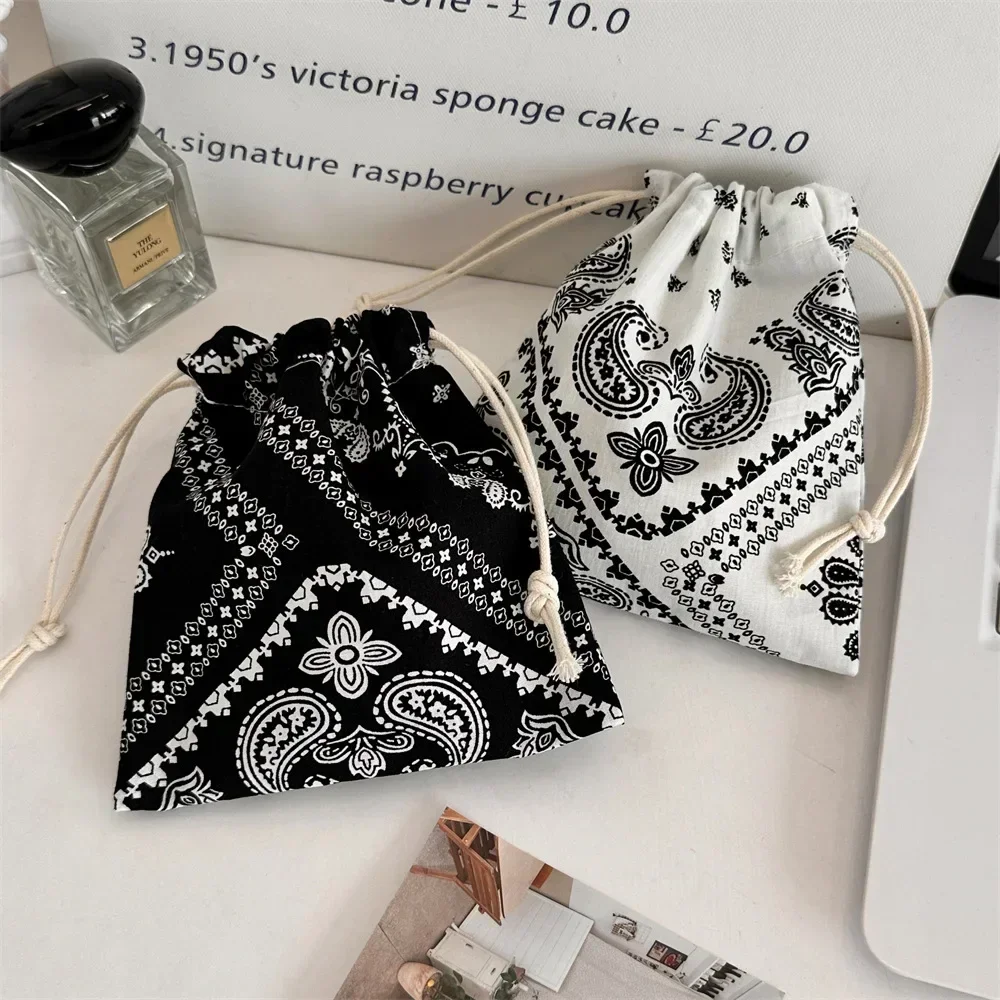 Small Coin Purse Key Earphone Data Cable Drawstring Storage Cloth Bag Jewelry Lipstick Cosmetic Tote Rope Pouch String Mini Bags