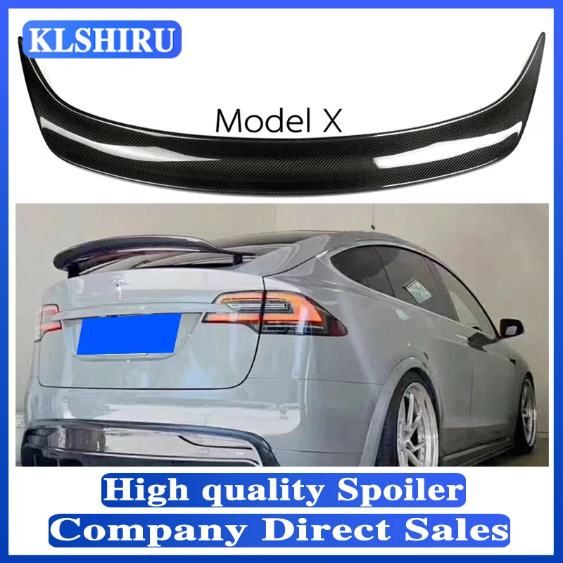 

Model X Carbon Fiber Gloss Black Rear Wing Lip Spoiler for Tesla Model X 2016 2017 2018 2019