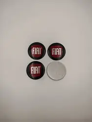 3D Logo Car Emblem Wheel Center Hub Badge Covers - Dust - Proof Styling Accessories - 4pcs sticker (56  BK Red FIAT)