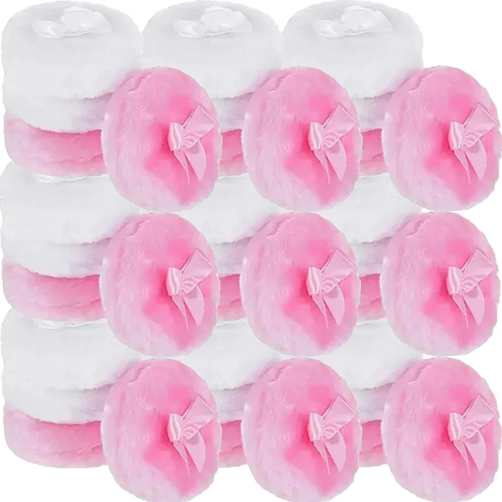 4인치 대형 벨벳 파우더 퍼프 - 바디 & 페이스 파우더용 초부드러운 세척 가능 퍼프, 빠른 적용을 위한 재사용 가능한 습식/건식 메이크업 도구