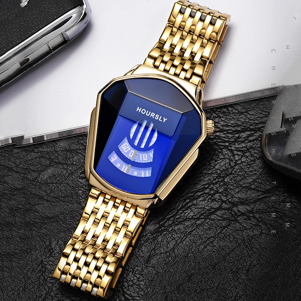 Trendy Men’s Waterproof Motorcycle Quartz Watch 1